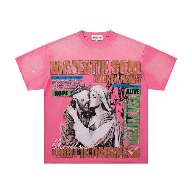 Majestik “Soul & Light in Darkness” Vintage Tee（Pink） Hover Image