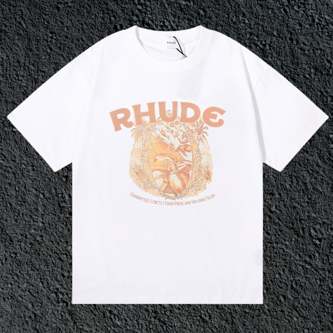 Rhude Vintage Palm Globe White Oversized T‑Shirt Hover Image