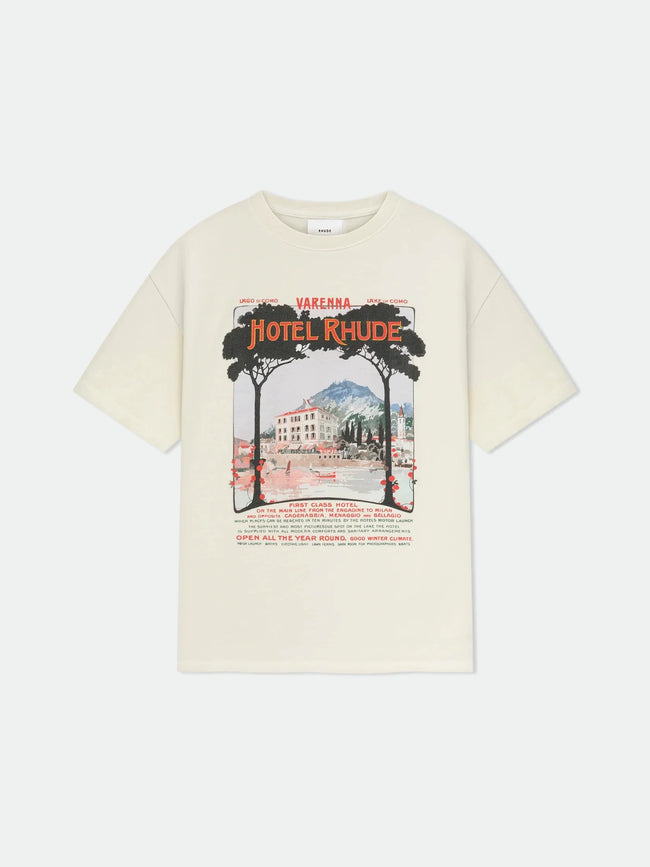 Rhude Hotel Rhude Villefranche Vintage Poster Oversized T‑Shirt Off‑White Hover Image