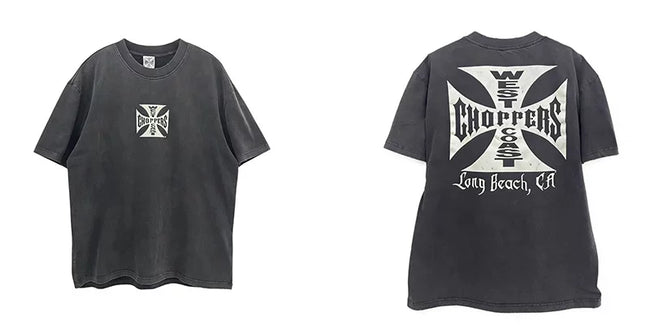 West Coast Choppers Off‑White Print Cross Dual‑Side Graphic Short Sleeve Tee Hover Image