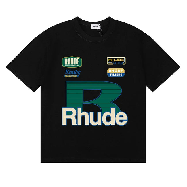 Rhude Big R Racing Logo Oversized Short Sleeve T‑Shirt Hover Image