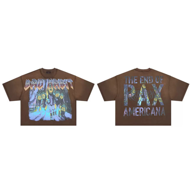 ROUGHPLAY Vintage Wash Boxy Cropped T‑Shirt Hover Image