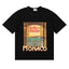 Rhude Hotel Di Rhude Monaco Window View Vintage Black Oversized T‑Shirt