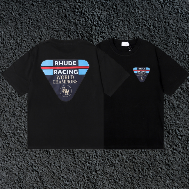 Rhude Racing World Champions Dual Sided Black Oversized T‑Shirt Hover Image