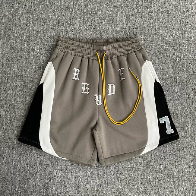 Rhude Color Block Number 7 Casual Shorts Hover Image
