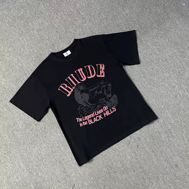 Rhude Black Hills Vintage Graphic Oversized Short Sleeve T‑Shirt Hover Image