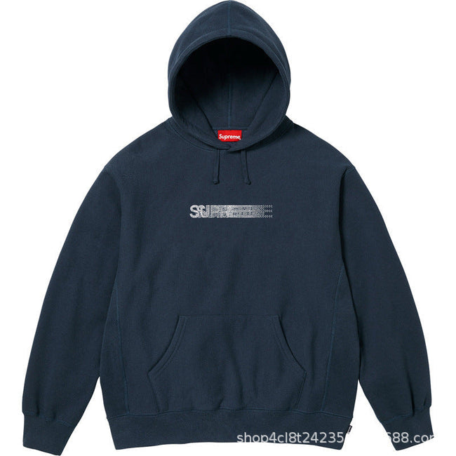 Supreme Motion Logo Hooded Sweatshirt - Navy Hover Image