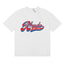 Rhude Retro Script Race Trust Logo White Oversized T‑Shirt
