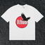 Rhude Red Circle Crow Logo White Oversized T‑Shirt
