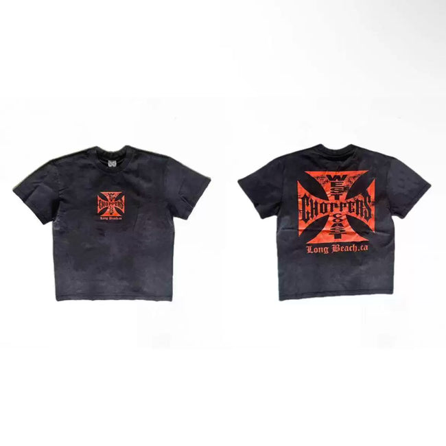 West Coast Choppers Dual‑Side Orange Cross Graphic Short Sleeve Tee Hover Image