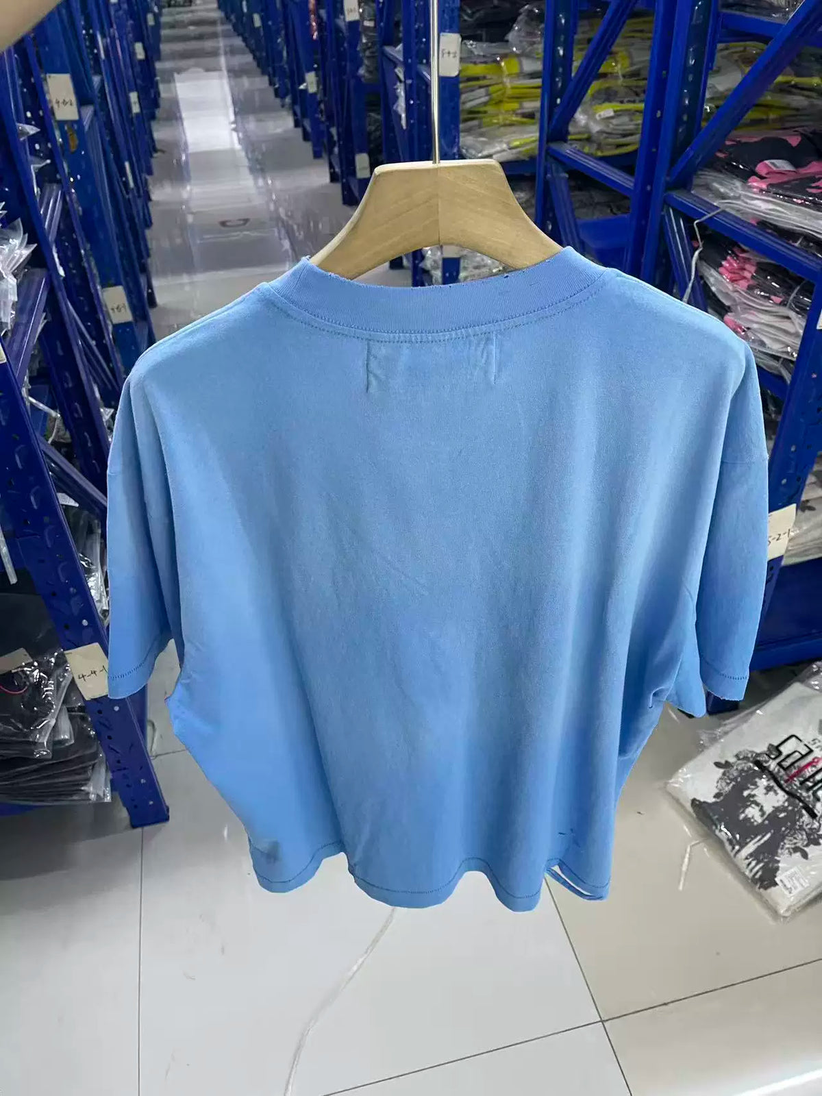 Paly Hollywood Vintage‑Wash Sky‑Blue Short‑Sleeve Tee