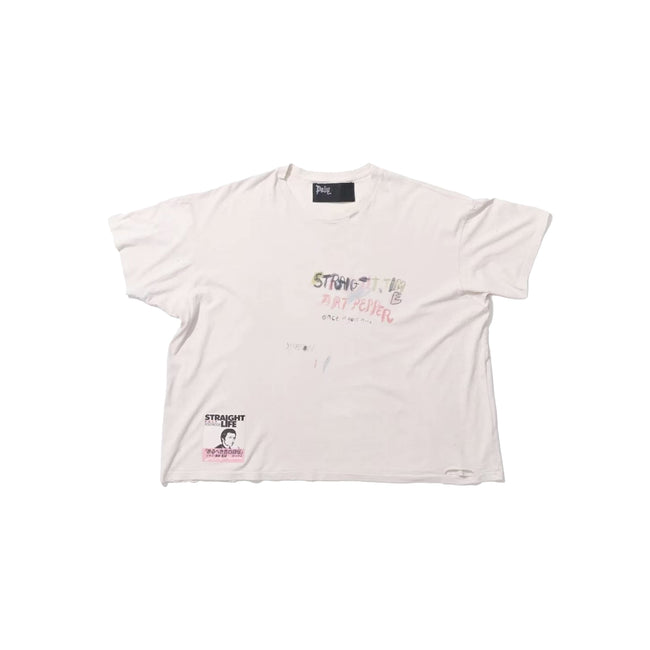 Play Hollywood Multi‑Color Hand‑Doodle Slogan Patch‑Graphic Cropped Boxy Short‑Sleeve Tee Hover Image