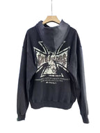 West Coast Choppers Skull Cross Dual‑Side Vintage Wash Pullover Hoodie Black