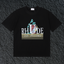 Rhude Palm Retro Striped Logo Black Oversized T‑Shirt