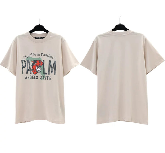 Palm Angels Trouble in Paradise State Graphic T-Shirt - Beige Hover Image