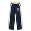 RHUDE East Hampton Color‑Block Wide Leg Sweatpants Navy Blue