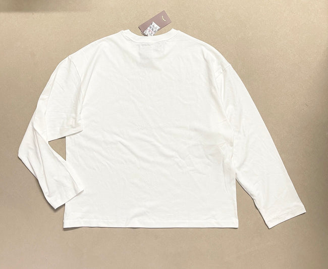 Play Hollywood Vintage‑Wash White Cropped Long Sleeve T‑Shirt Main Image