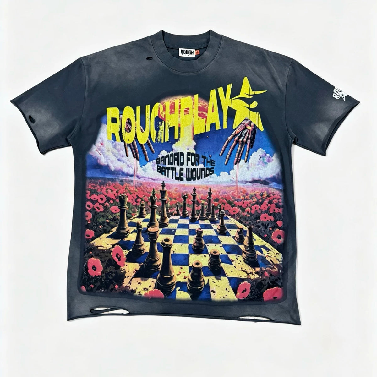 Roughplay Vintage Sun‑Faded Distressed Oversized Street‑Grunge T‑Shirt