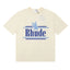 Rhude Eagle Graphic Blue Logo Cream Oversized T‑Shirt