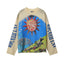 Roughplay Sun Tongue Logo Skeleton Mushroom Hill Vintage Acid Wash Long Sleeve T‑Shirt