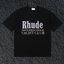 Rhude Yacht Club International Flag Badge Vintage Black Oversized T‑Shirt