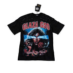 Glazagod Flowers - Heavyweight Terry Oversized Tee- Black