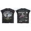 Roughplay Vintage Collage Black Washed Sleeveless Boxy Tank Top