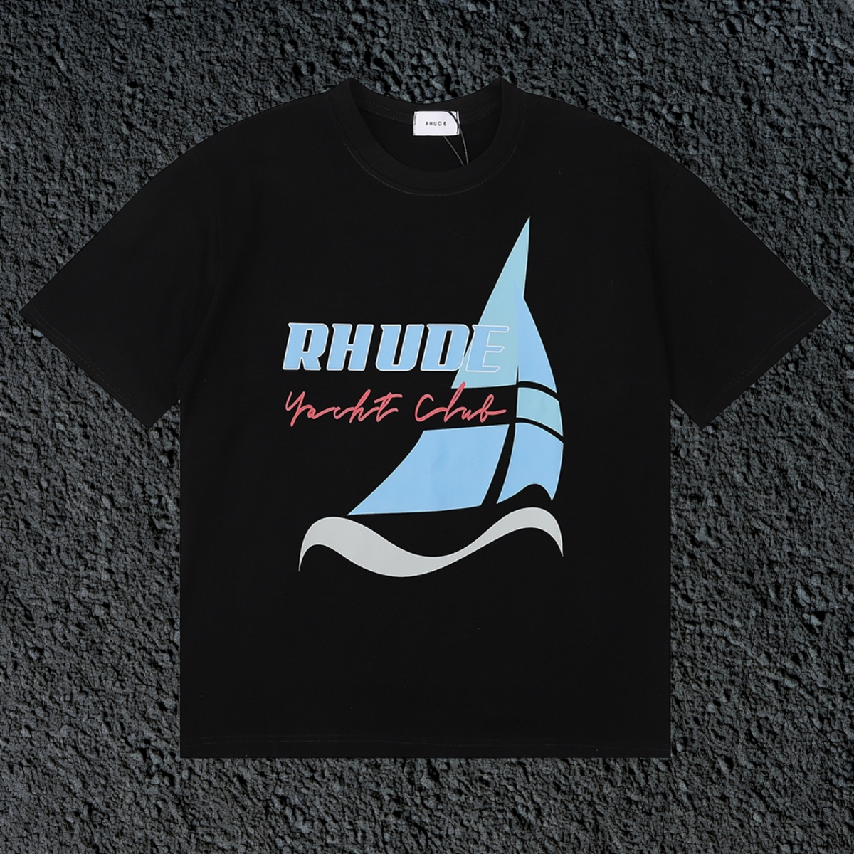 Rhude Yacht Club Sailboat Black Oversized T‑Shirt