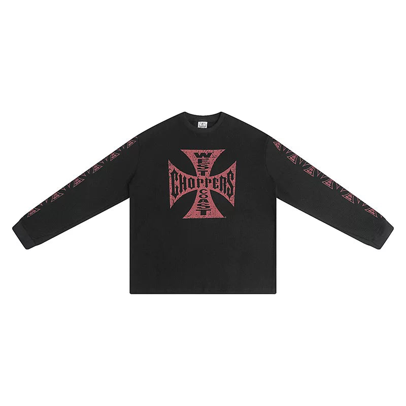 West Coast Choppers Black Oversized Streetwear Shirt Sleeve Print
