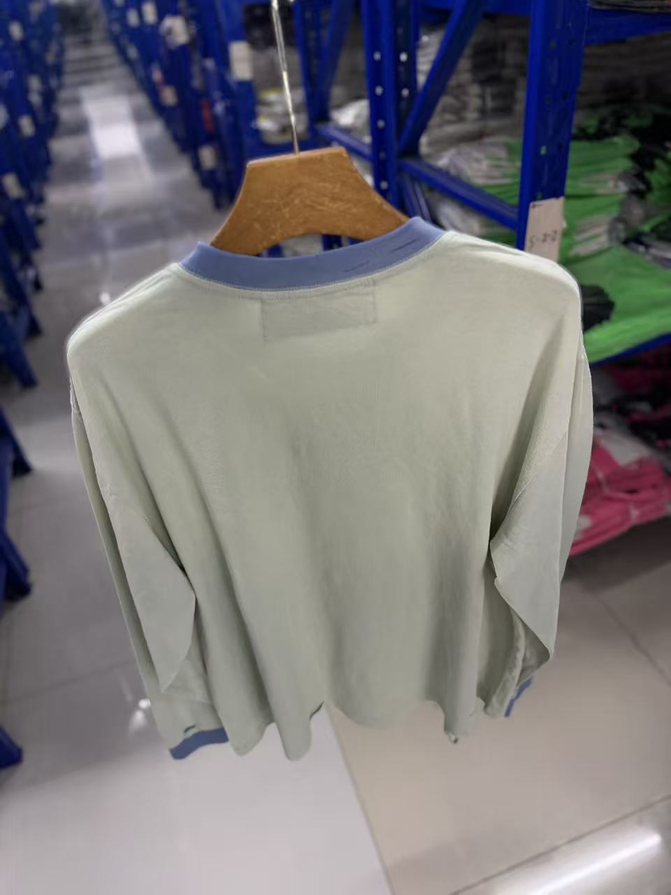Play Hollywood Vintage‑Wash Green Multi‑Ripped Long Sleeve T‑Shirt