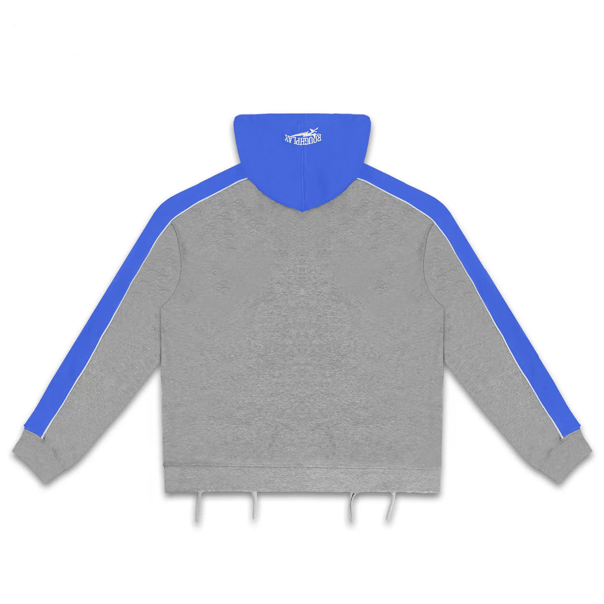Roughplay Color‑Block Grey Blue Zip‑Up Hoodie