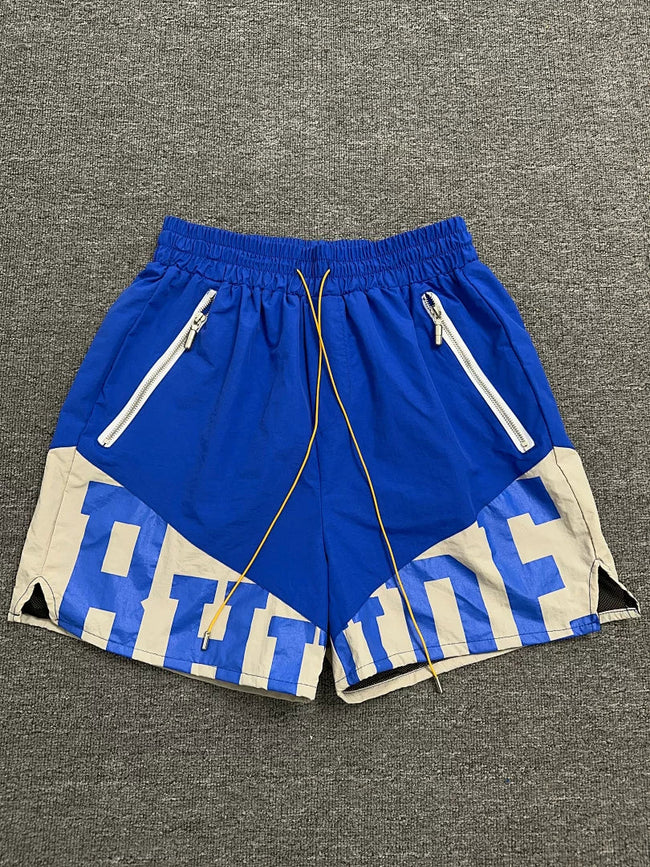 Rhude Color‑Block Zip Pockets Street Shorts Hover Image