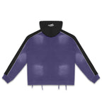 Roughplay Purple Black Color‑Block Zip‑Up Hoodie