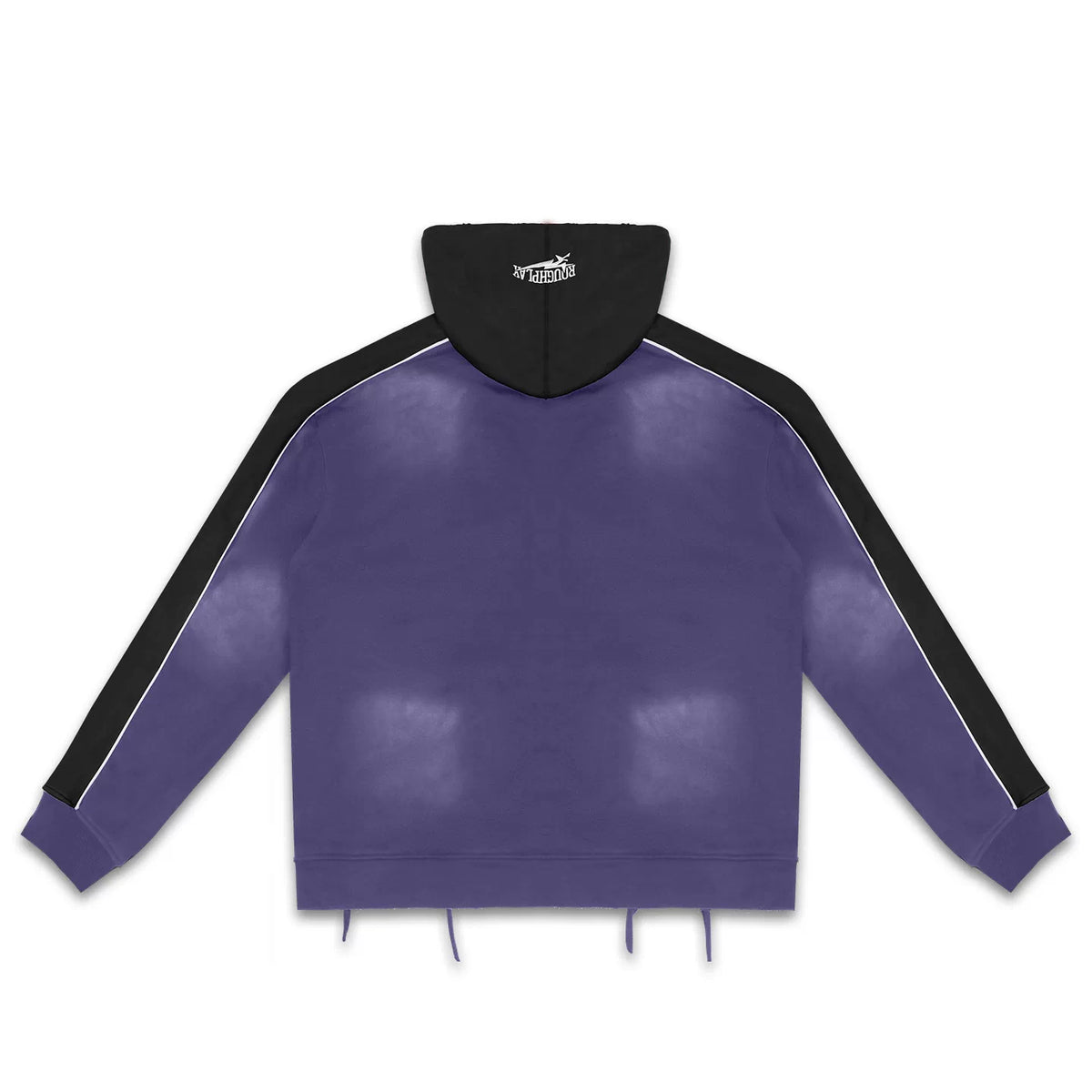 Roughplay Purple Black Color‑Block Zip‑Up Hoodie