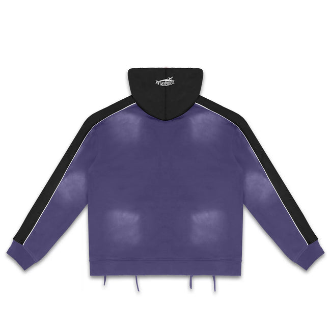 Roughplay Purple Black Color‑Block Zip‑Up Hoodie Main Image