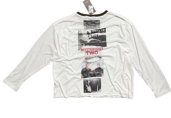 Play Hollywood Vintage‑Wash Off‑White Cropped Long Sleeve T‑Shirt Main Image
