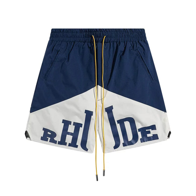 Rhude Big Logo Color Block Nylon Shorts Hover Image