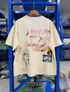 Play Hollywood Vintage‑Wash Cream Ringer T‑Shirt
