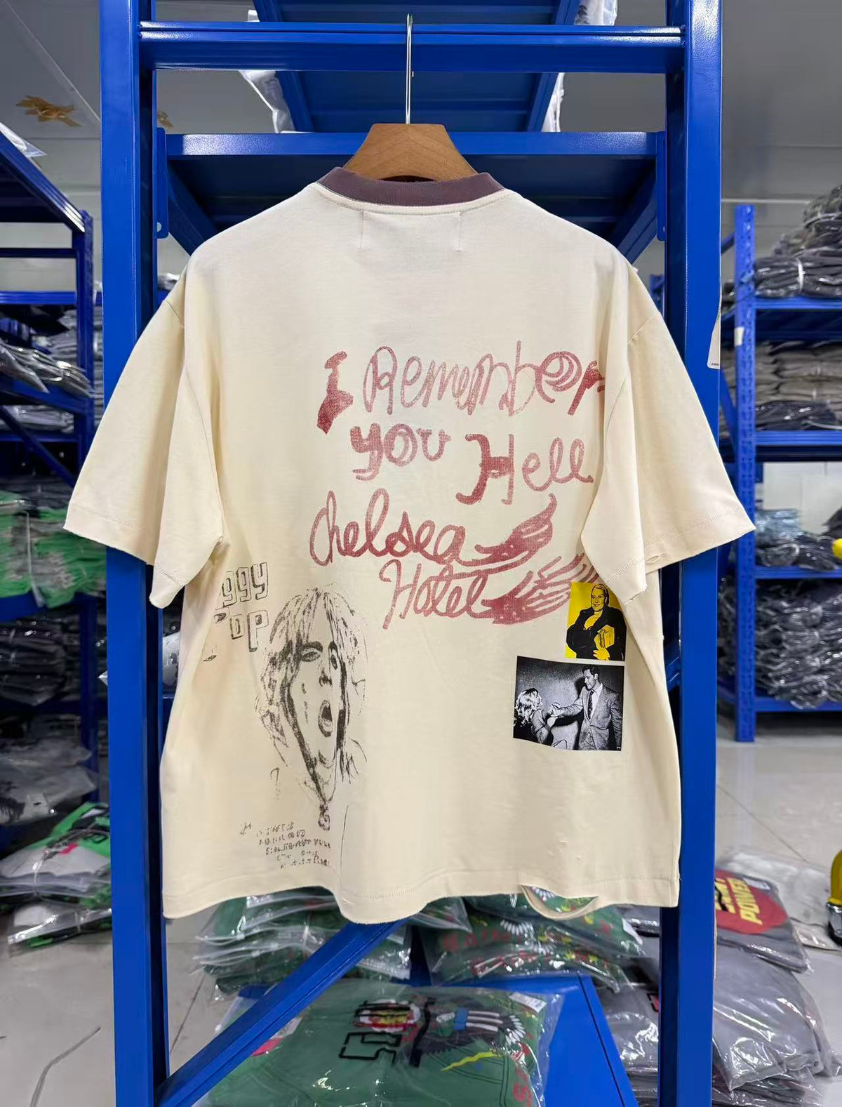 Play Hollywood Vintage‑Wash Cream Ringer T‑Shirt
