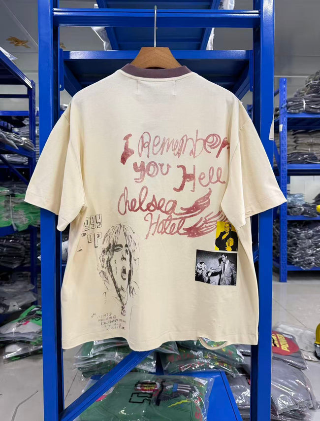 Play Hollywood Vintage‑Wash Cream Ringer T‑Shirt Main Image
