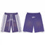 Roughplay Purple Side‑Stripe Snap Button Sweat Shorts