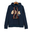 Palm Angels Woven Drawstring Bear Hoodie - Navy