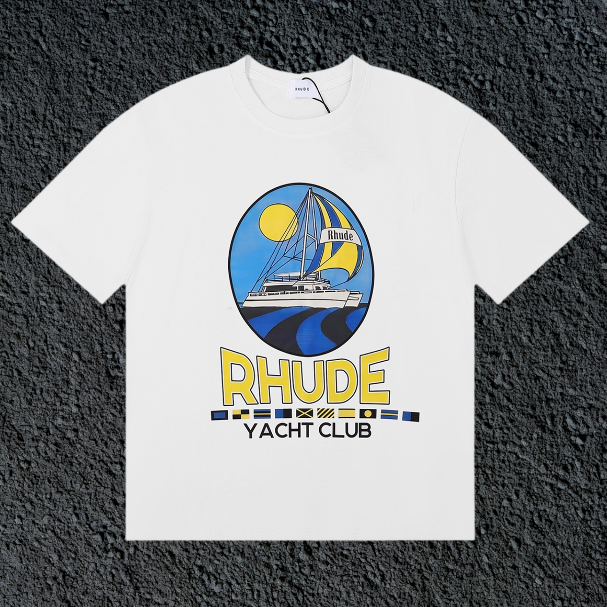 Rhude Yacht Club Oval Yacht Sun Nautical White Oversized T‑Shirt