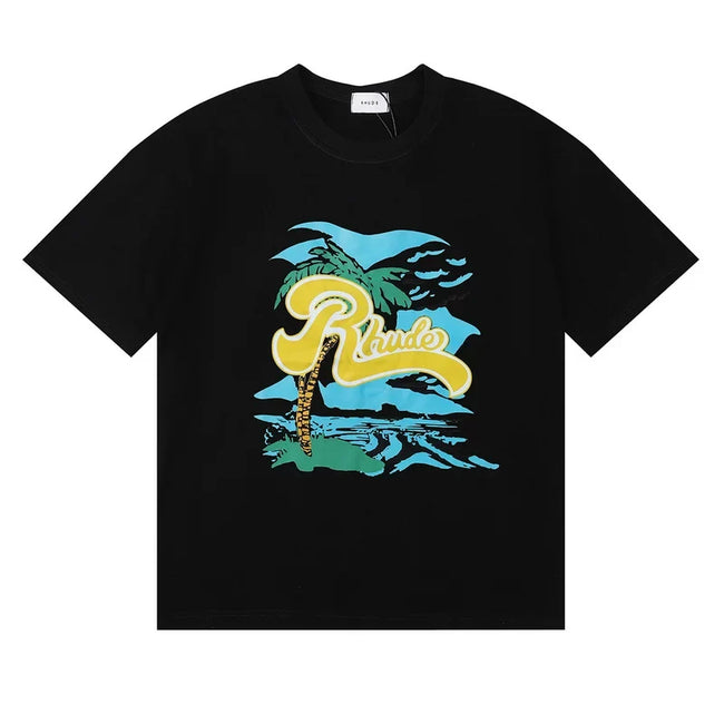 Rhude Palm Beach Front Print Oversized Tee Hover Image