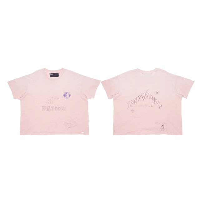 Play Hollywood Melt‑Down Rewild Romance Dual‑Sided Hand‑Doodle Multi‑Graphic Cropped Boxy Short‑Sleeve Tee Hover Image