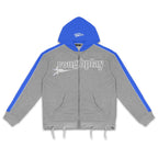 Roughplay Color‑Block Grey Blue Zip‑Up Hoodie