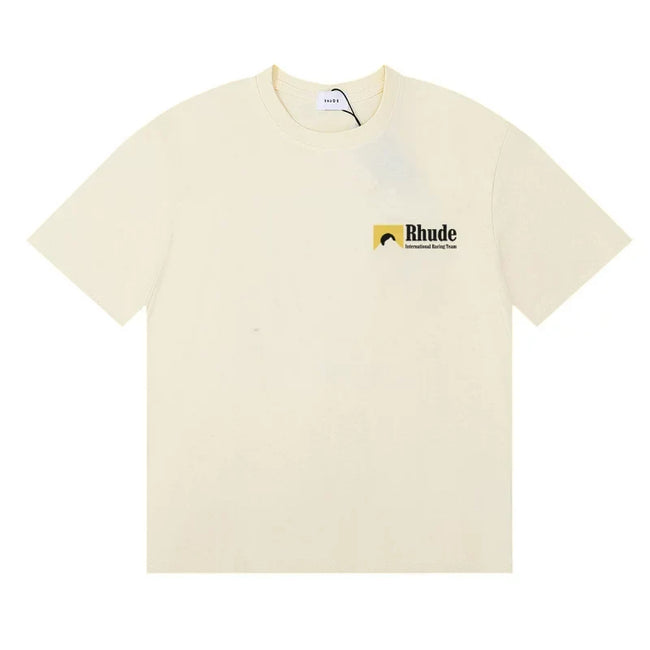 Rhude Small Mountain Logo Left Chest Oversized Tee Cream Hover Image