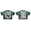 ROUGHPLAY Green Vintage Wash Boxy Cropped T‑Shirt