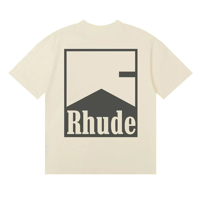 **Rhude** Minimal Vintage Square‑Frame Mountain Print Casual T‑Shirt Hover Image