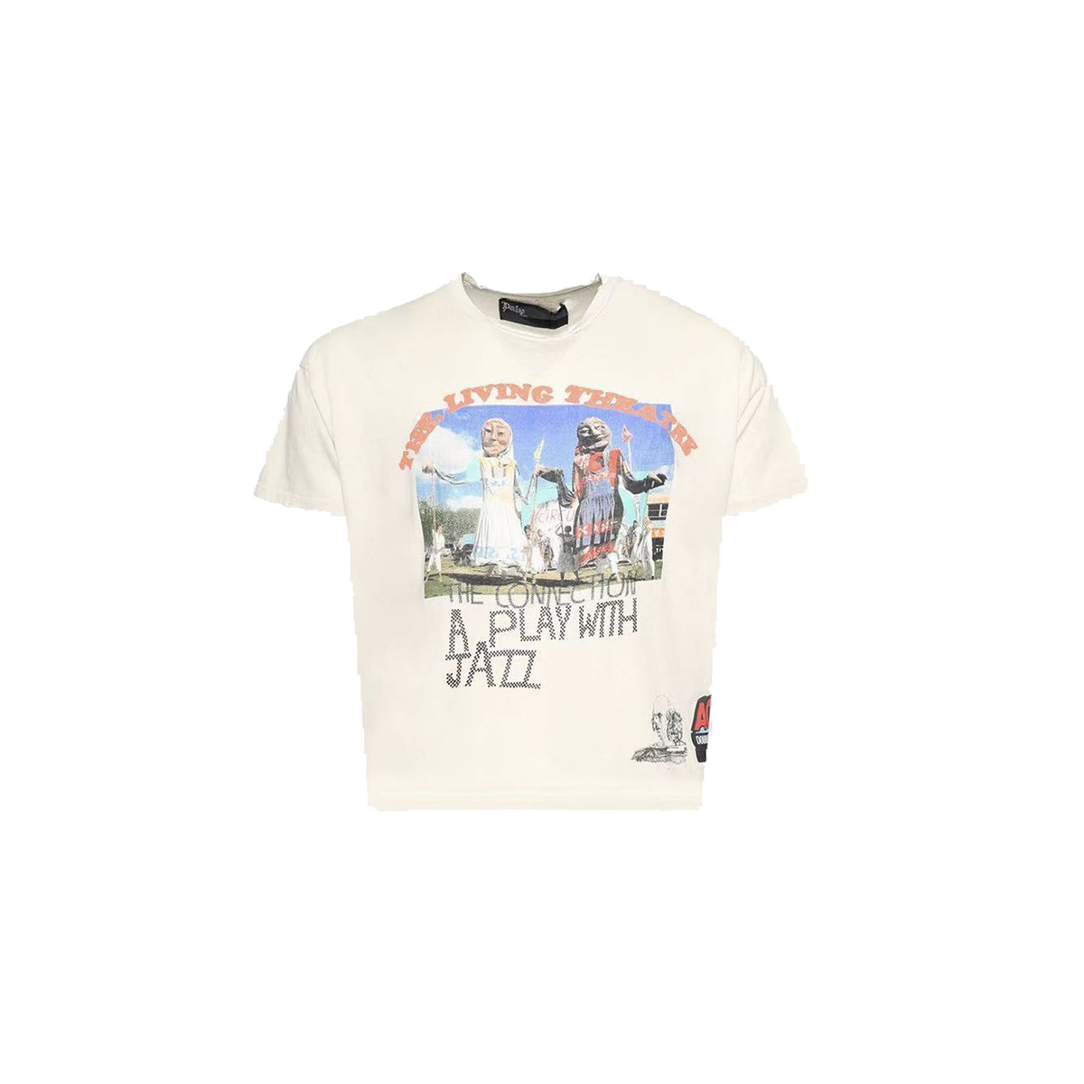 Play Hollywood The Living Theater Jazz‑Play Photo‑Print Cropped Boxy Short‑Sleeve Tee